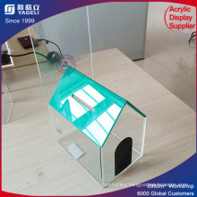 Specialized Factory House Shape Acrylic Donation Box with Lock